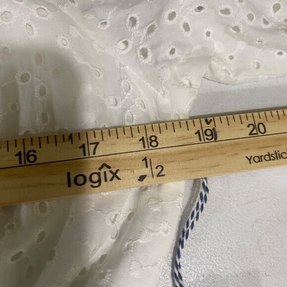 NEW Draper James‎ Maxi Dress Womens Size L White Eyelet Tiered Puff Sleeves - Picture 10 of 13